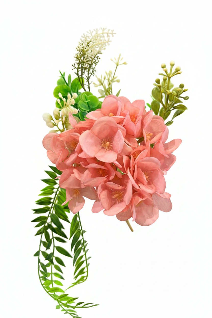 Pink Cherry Blossom Faux Floral Stem Bouquet
