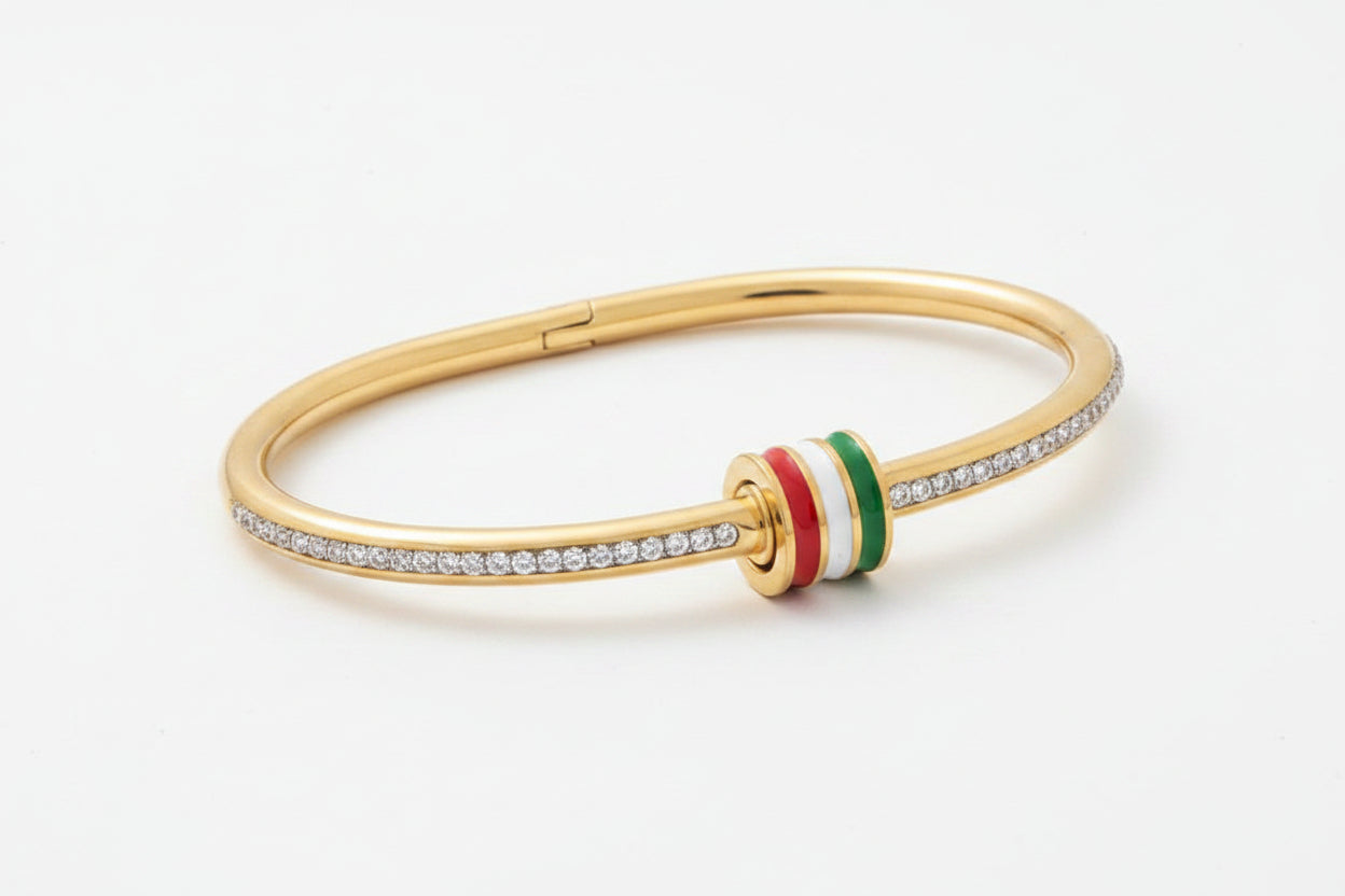 Luxury Stainless Steel Zirconia Bracelet Titanium Steel Bangle