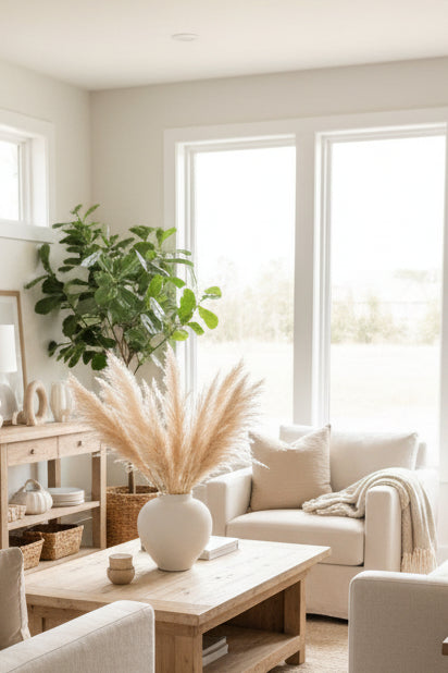 Short Beige Ceramic Vase
