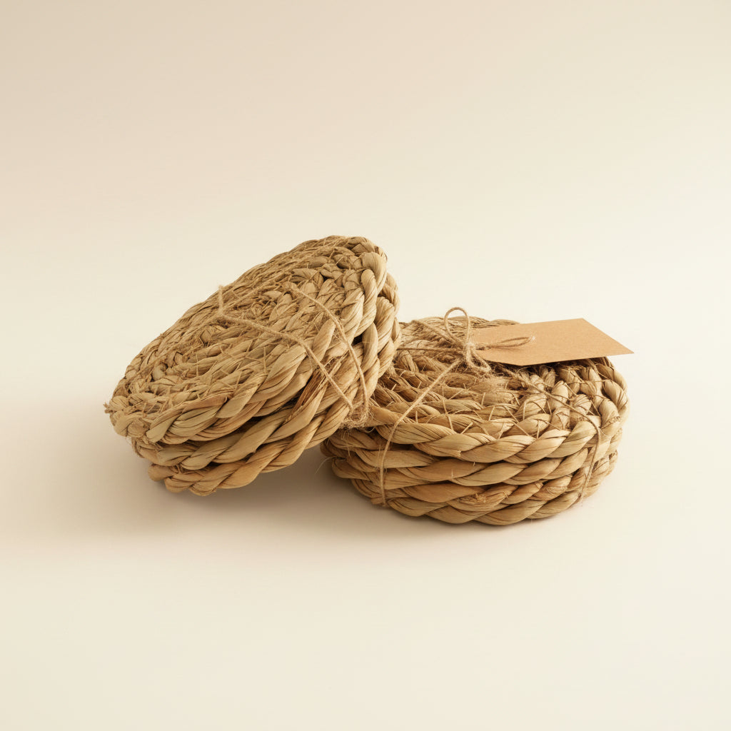 Round Woven Coasters | Set of 4