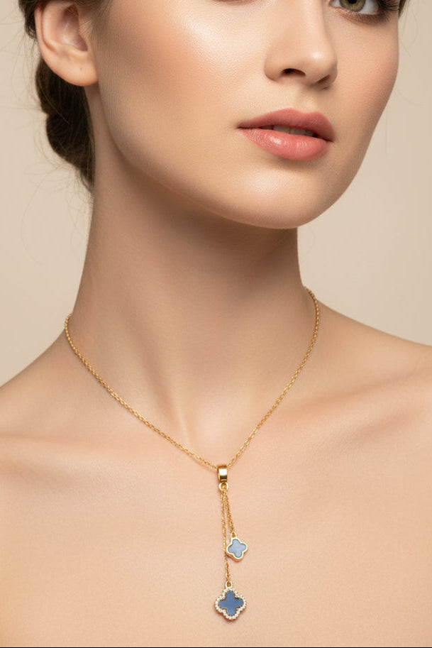 Double Clover Hanging Necklaces