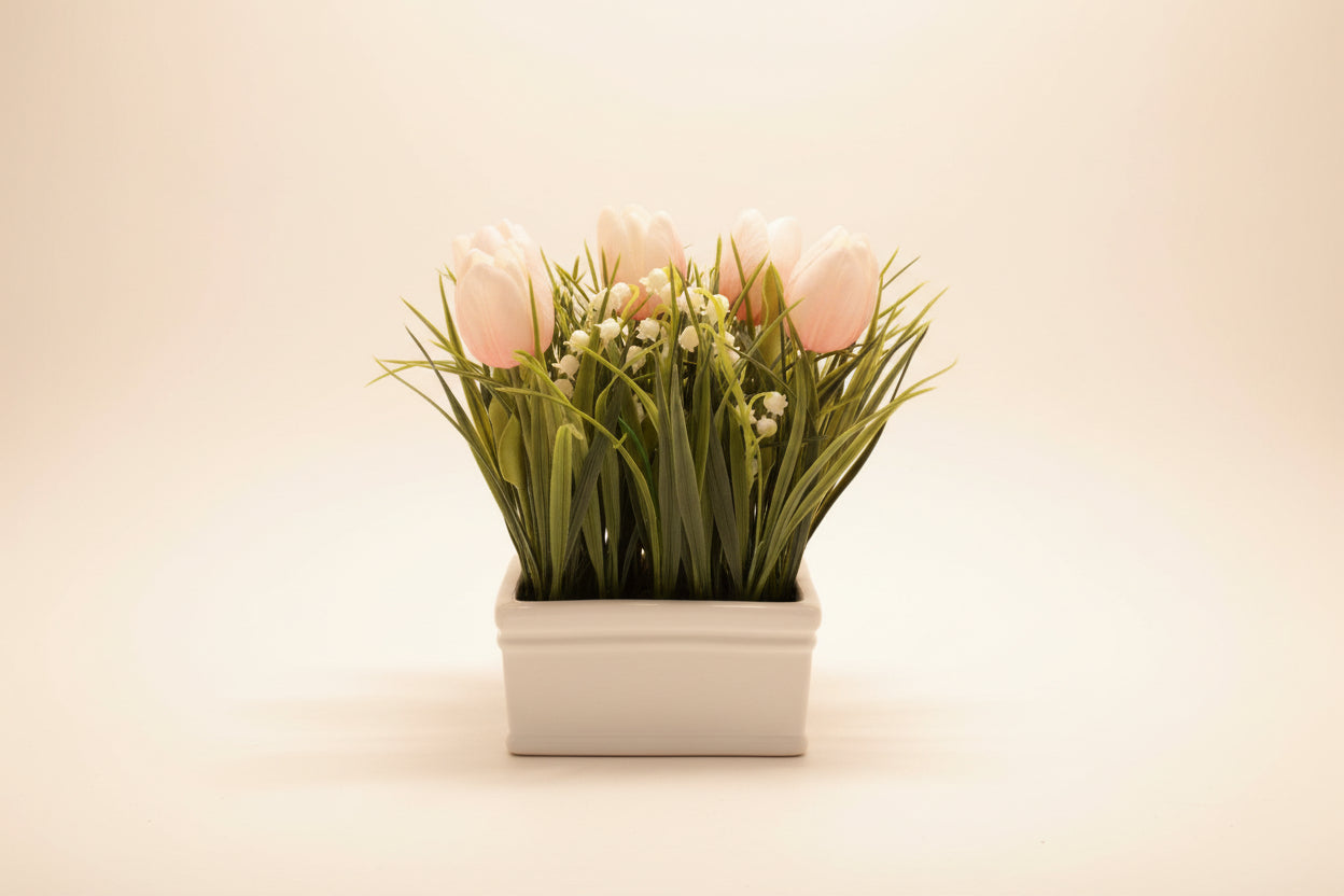 Pink Tulip Potted Arrangement