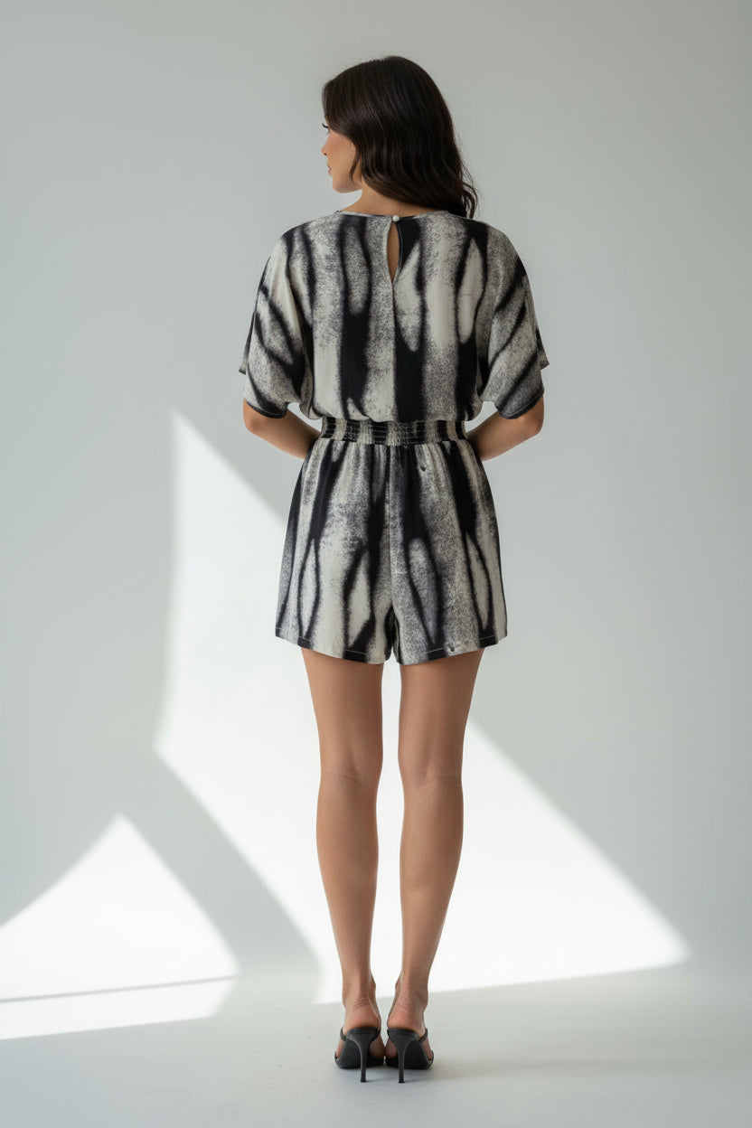 Women’s Deep V Short Sleeve Bodysuit Romper
