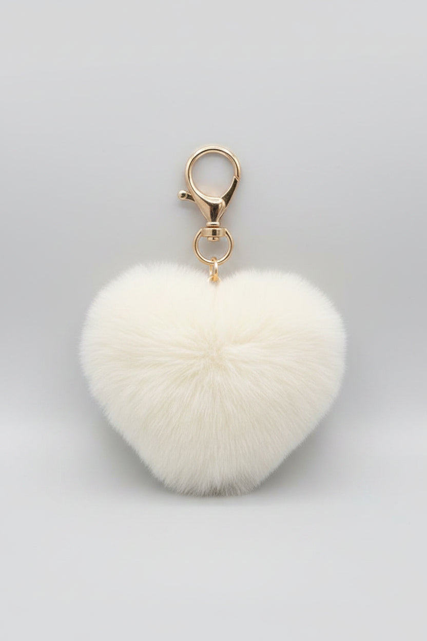 Heart Shaped Plush Bag Charms