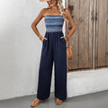 New Striped Jumpsuit Comfortable Casual Polyester Wide Leg