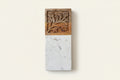 Wood and Marble Floral Engraved Serving Tray