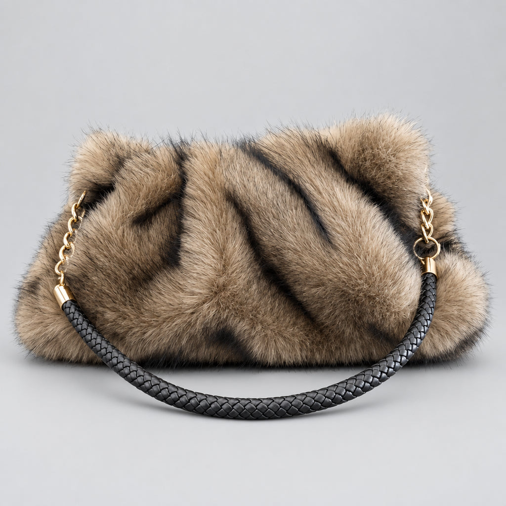 Women's Faux Plush Velvet Shoulder Bag