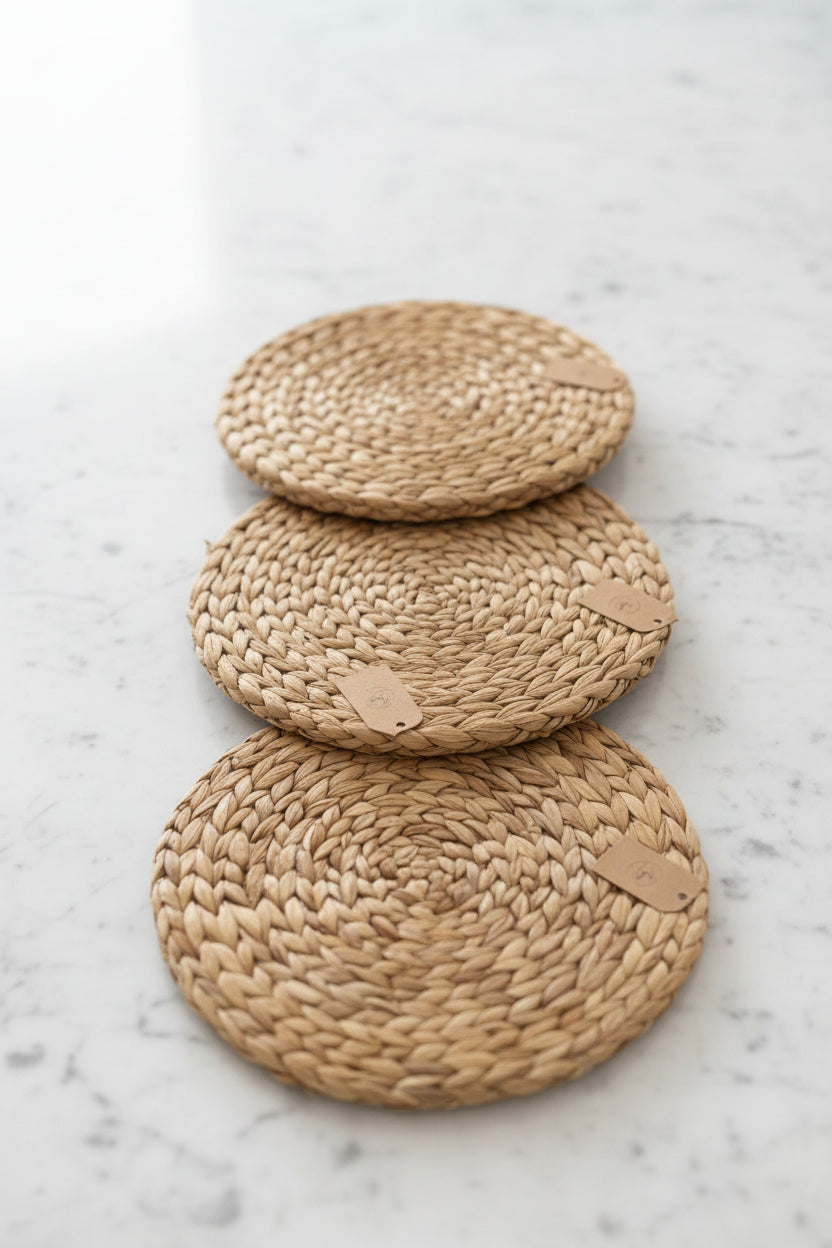 Round Woven Water Hyacinth Placemats