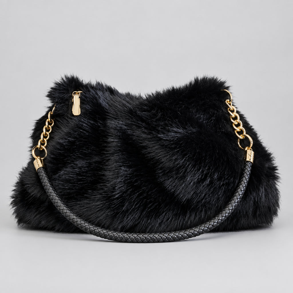 Women's Faux Plush Velvet Shoulder Bag
