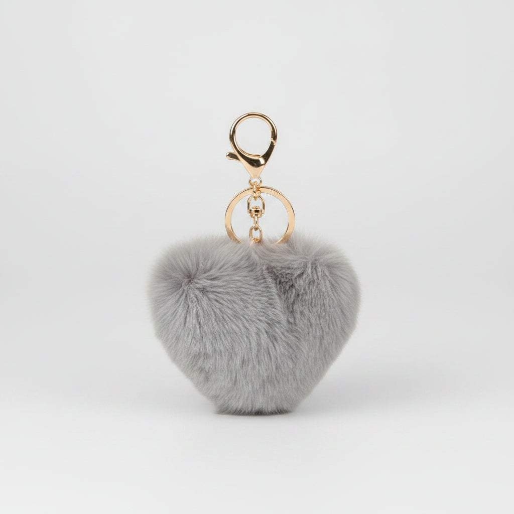 Heart Shaped Plush Bag Charms