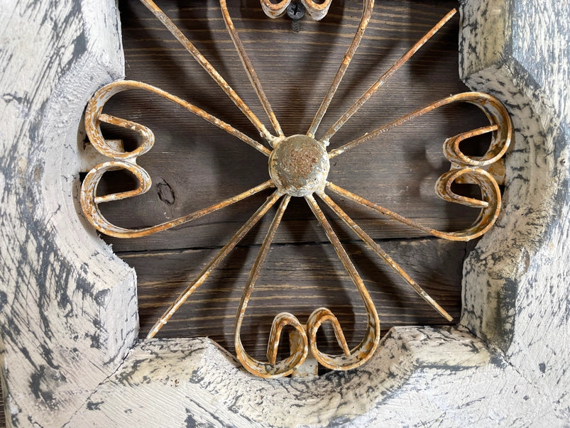 Ojo Farmhouse Wall-12.5 in-Wood & Iron-Vintage White