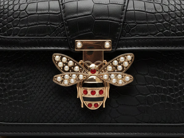 Retro Snake Pu Leather Bee Pendant Shoulder Bag
