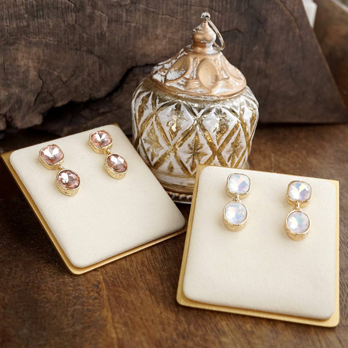 Brilliant Bond – Double Crystal Drop Earrings