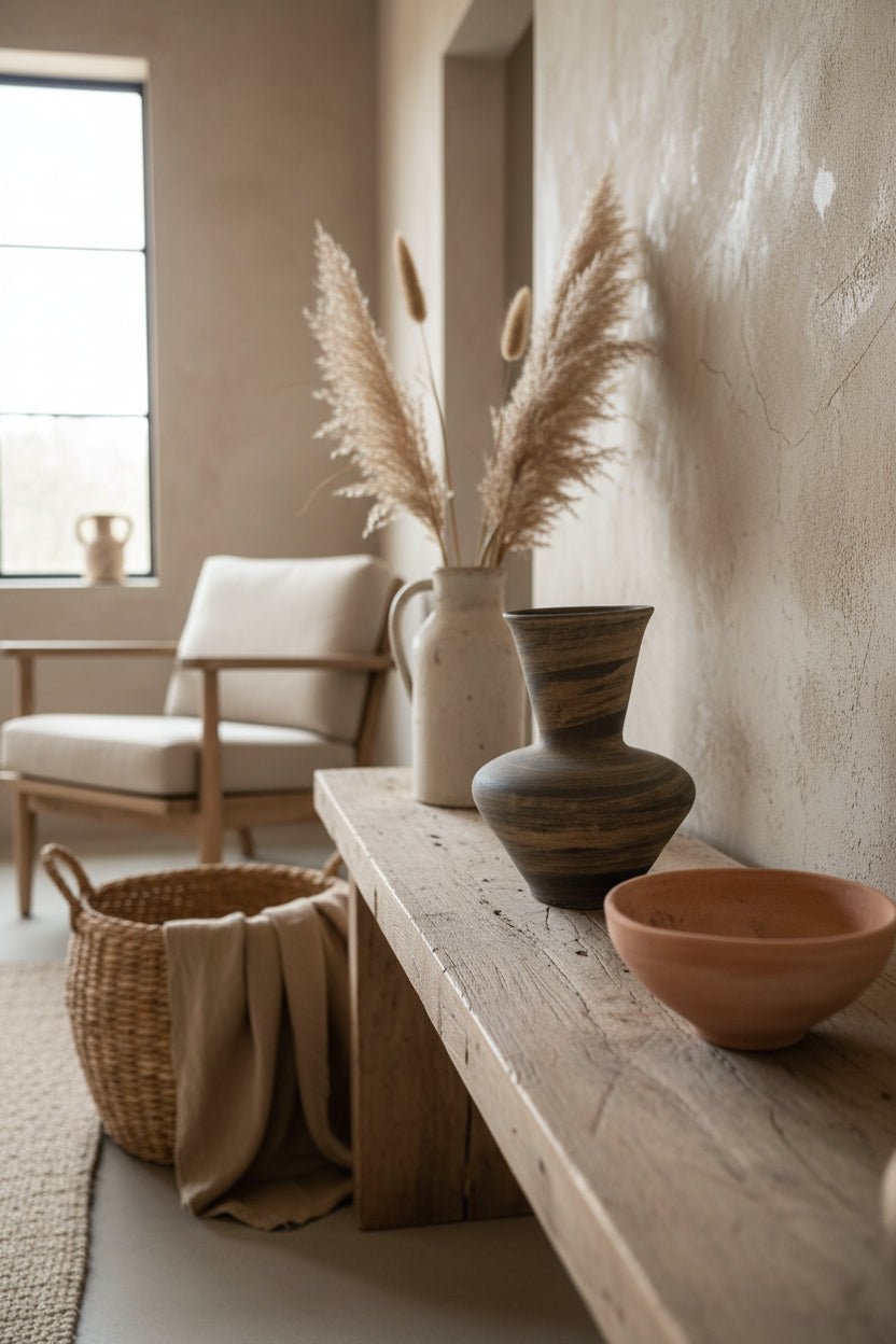 Small Brown Splayed Vase