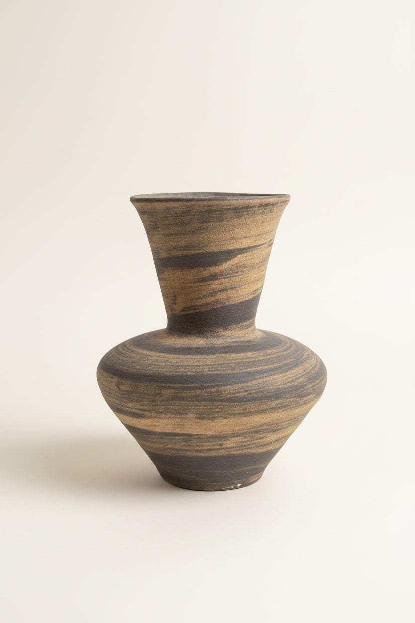 Small Brown Splayed Vase