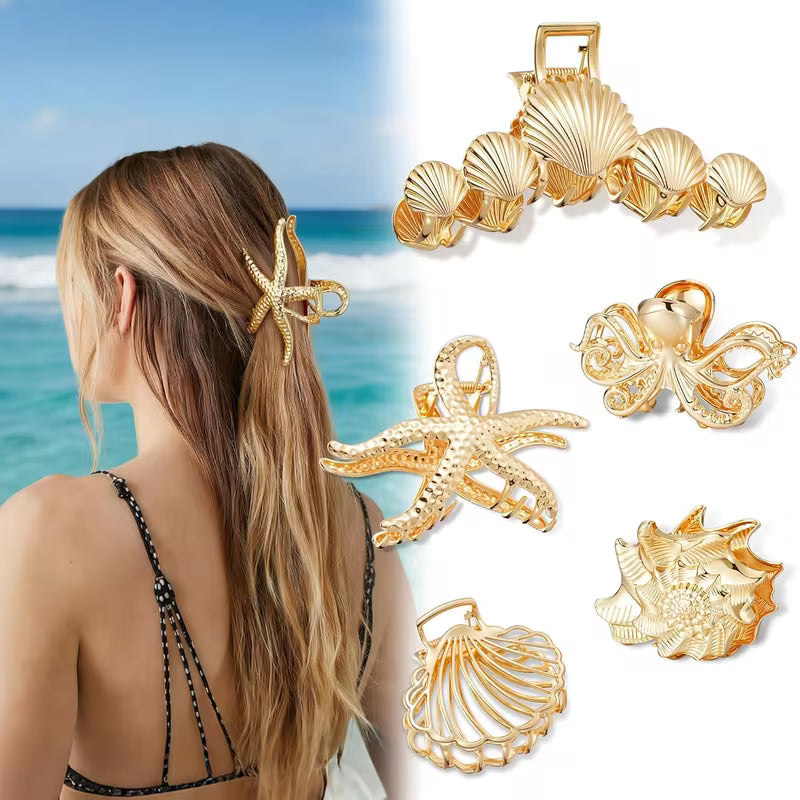 Metal Coastal Hair Claw Clips