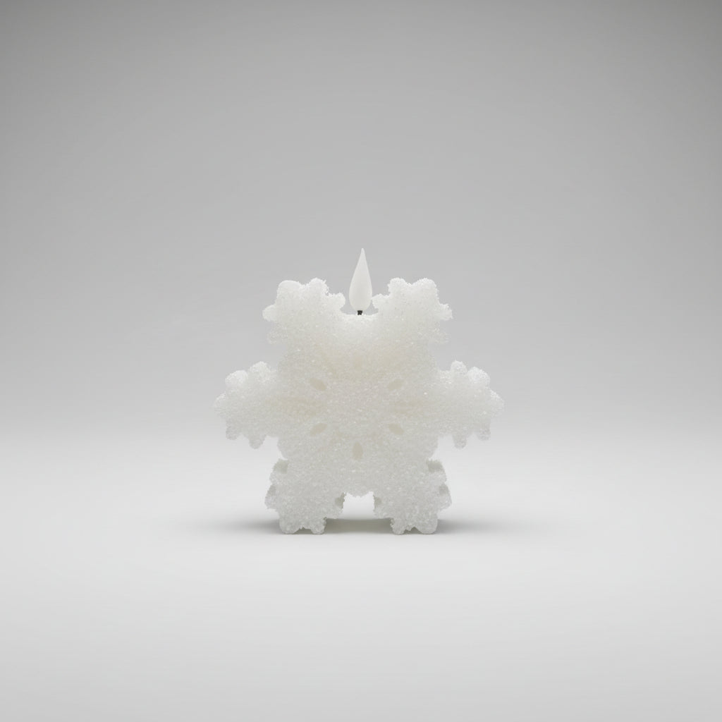 White Snowflake Shape LED Candle