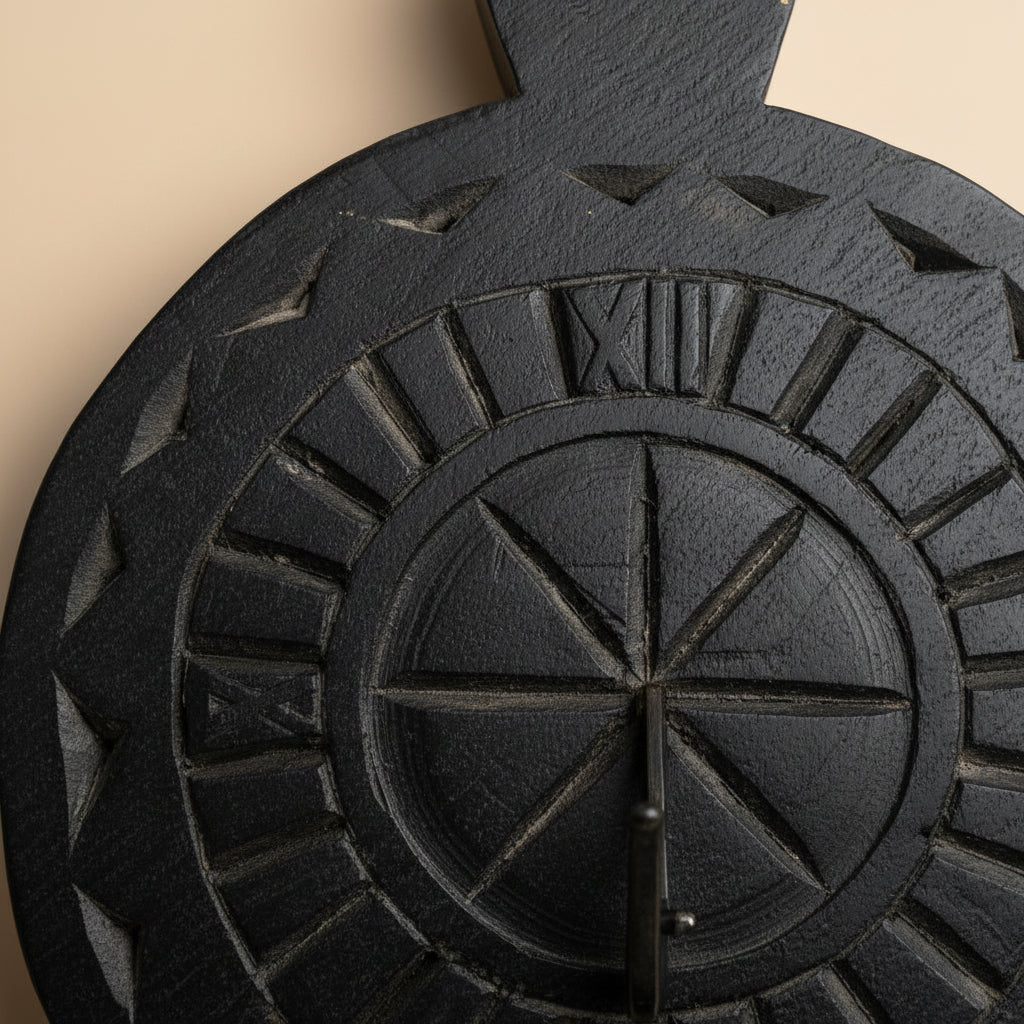 Rustic Round Carved Wooden Hooks
