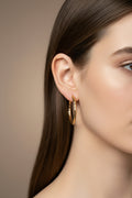 Round Textured Stainless Steel Earrings