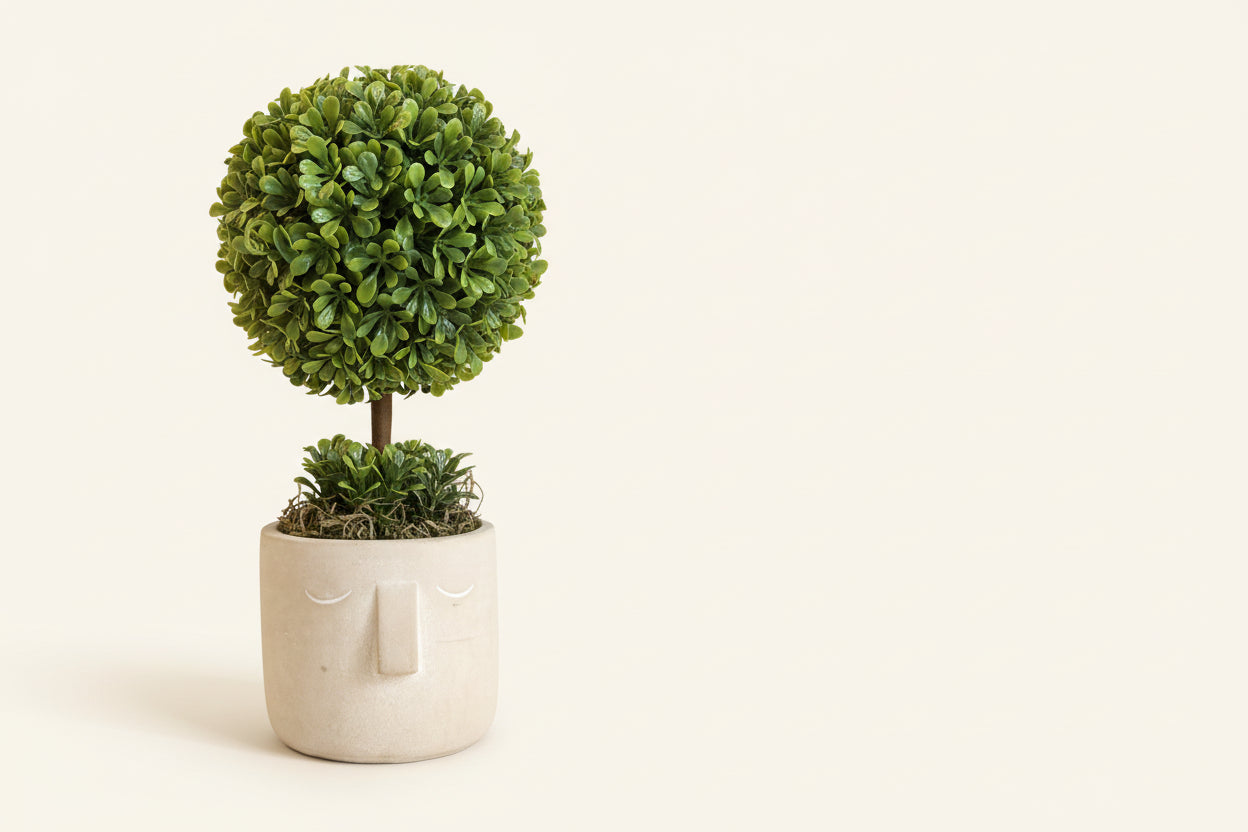 Tranquil Topiary Face Pot