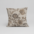 Elegant Brown Floral Throw Pillow