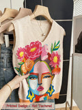 Women's Artistic Print Sleeveless Sweater Vest