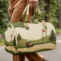 Golf Course Pine Tree Flag Quilted Travel Tote Bag