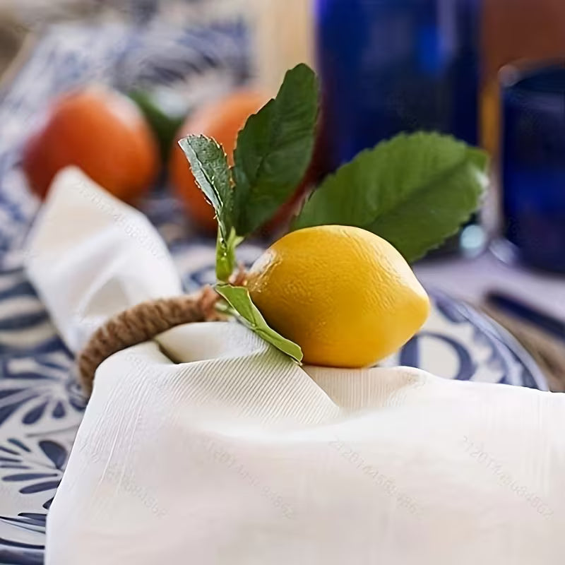 Handmade Lemon Napkin Rings | Set of 5
