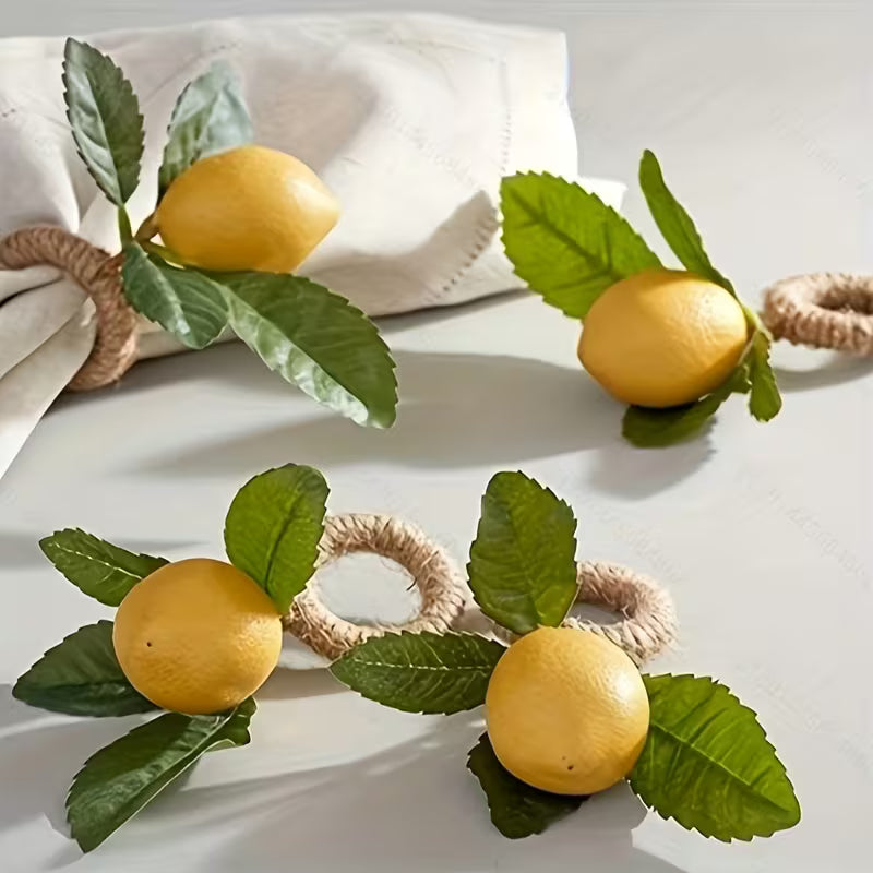 Handmade Lemon Napkin Rings | Set of 5