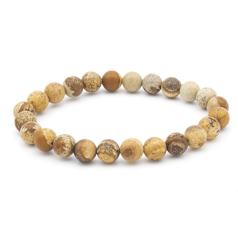 Picture stone 8MM Elastic Natural Stone Bracelet