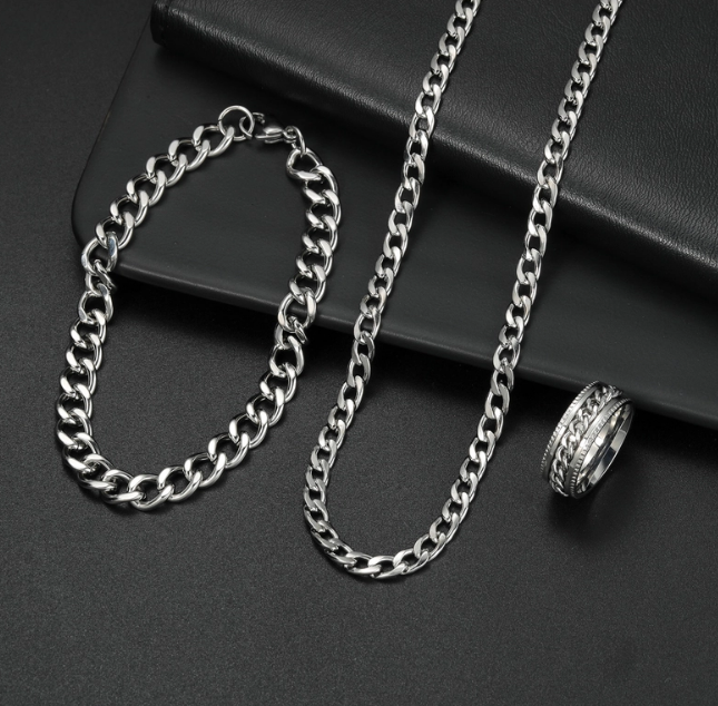 Hip-Hop Stainless Steel Men's Set