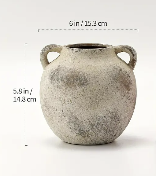 Clouded Ceramic Handled Vase
