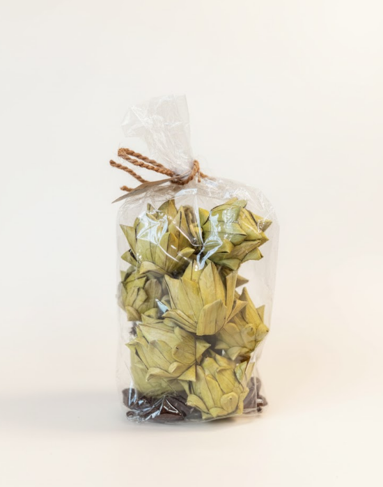 Green Paper Flowers Bag