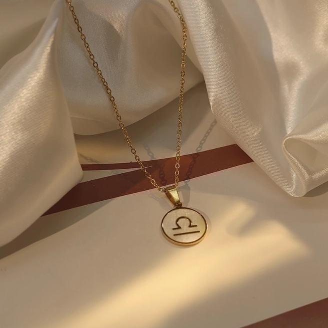 Constellation Shell Pendants Stainless Steel 18K Plated Gold