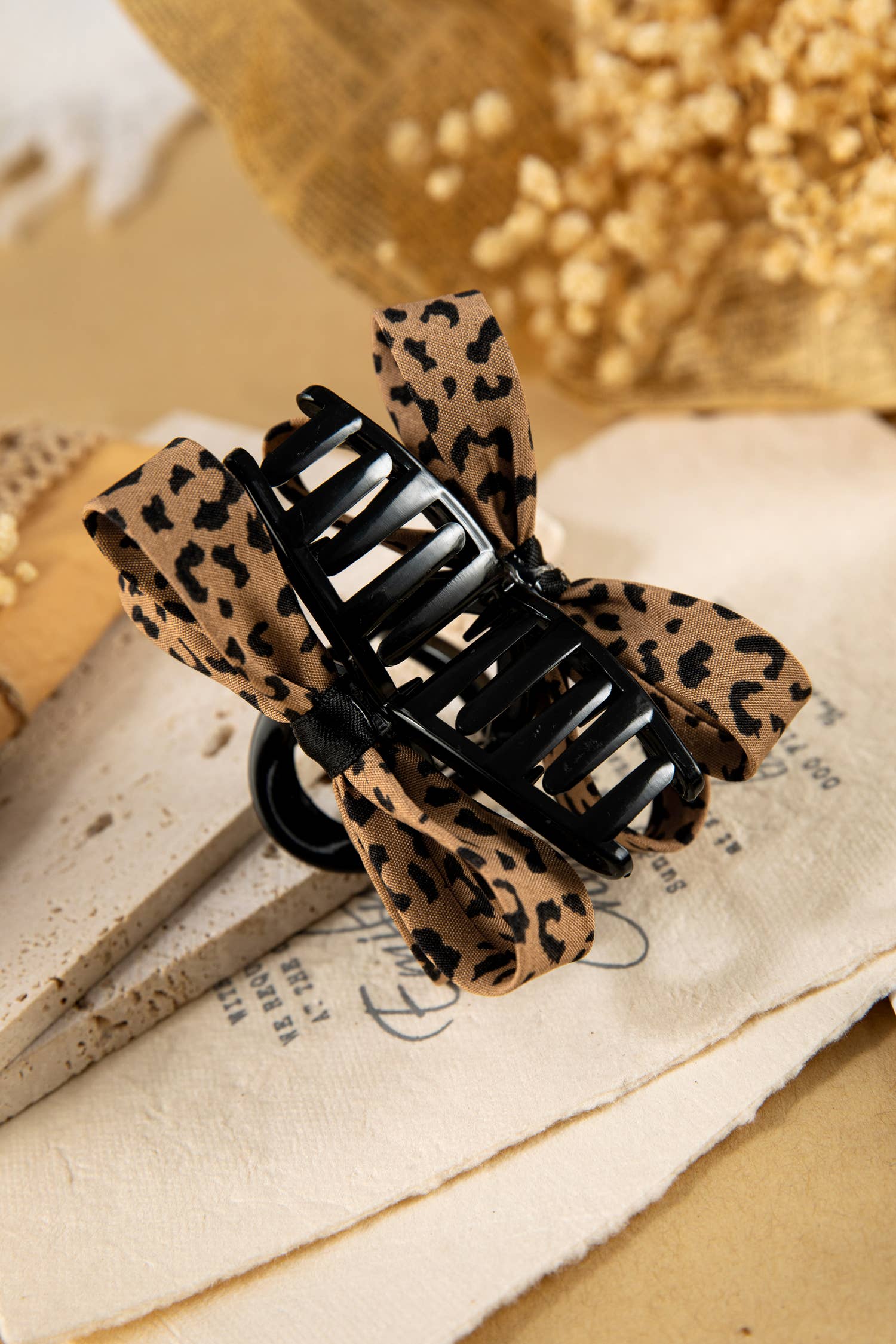 Leopard Bow Hair Claw Clip