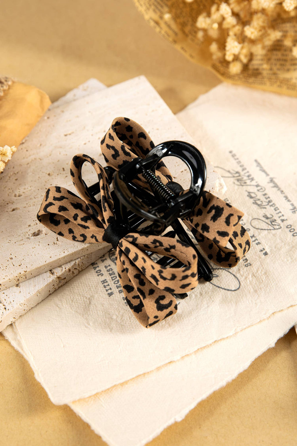 Leopard Bow Hair Claw Clip