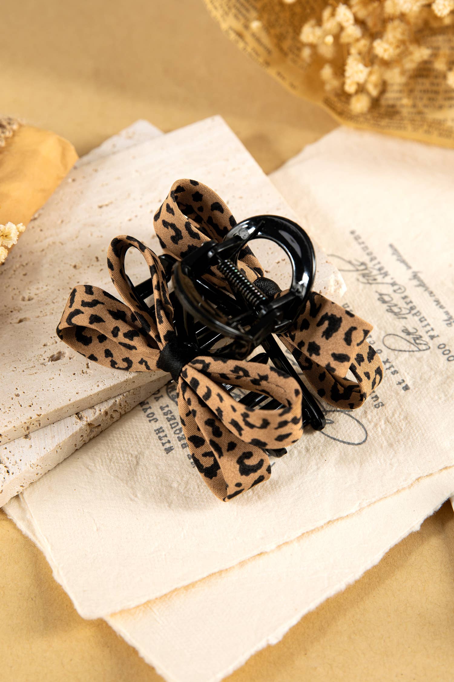 Leopard Bow Hair Claw Clip