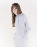 Soft Ribbed Wait Fitted Hoodie | Beige