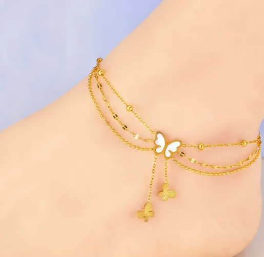 Stainless Steel Butterfly Anklet