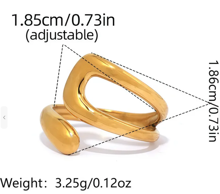 Chunky Minimalist Gold Stainless Steel Ring