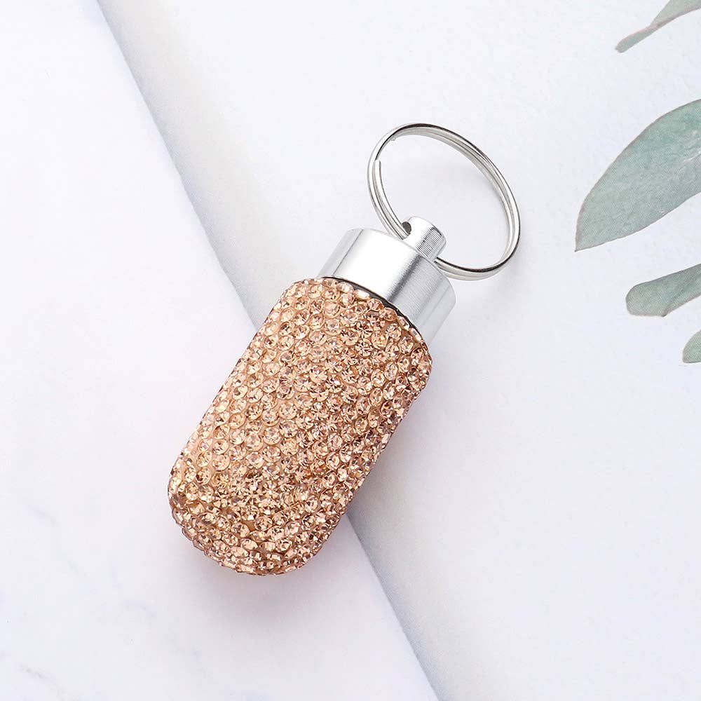 Bling Mini Pill Case Keychains