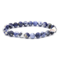 Blue white stone 8MM Elastic Natural Stone Bracelets