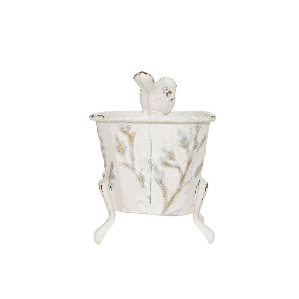 Foreside Home & Garden - Lyra Vintage Clawfoot Bathtub Mini Planter White Soap Dish Regular