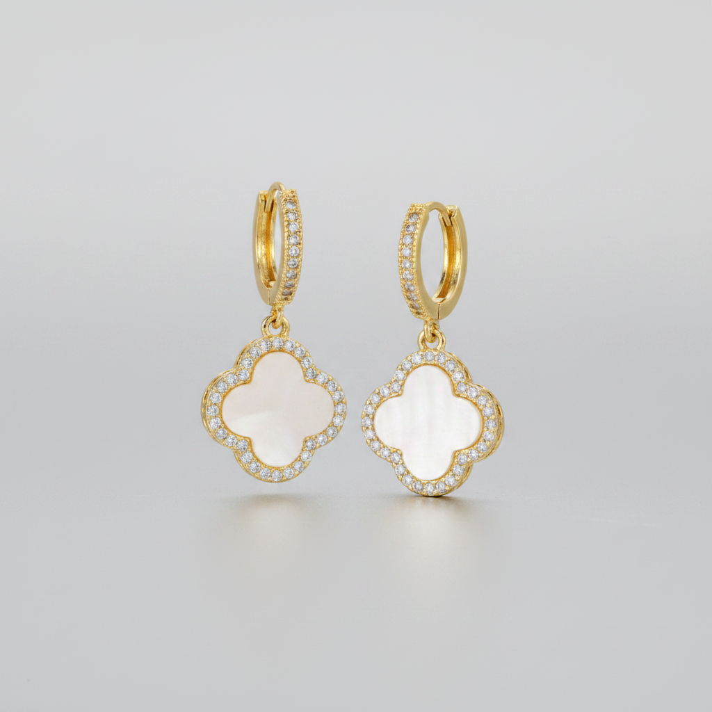 Flower Titanium Steel 18K Plated Earrings