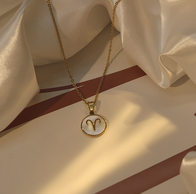 Constellation Shell Pendants Stainless Steel 18K Plated Gold