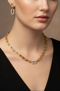 Stainless Steel Paperclip Necklace and Earrings