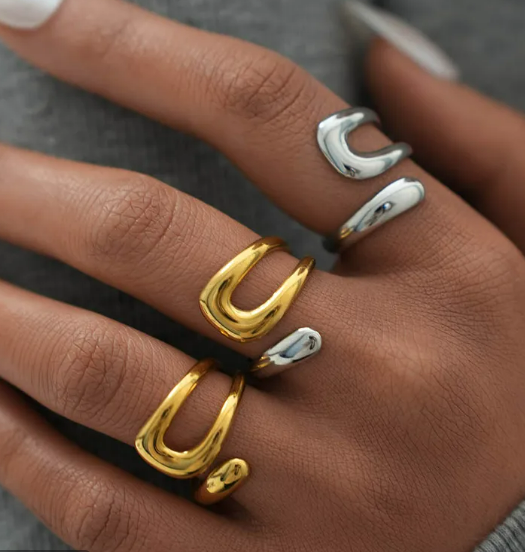 Chunky Minimalist Gold Stainless Steel Ring