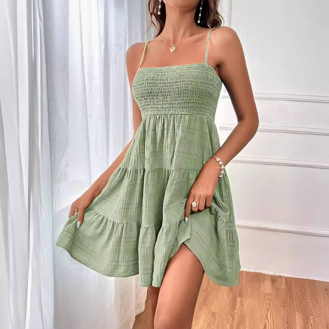 Women's Off-Shoulder Spaghetti Strap Solid Color Versatile