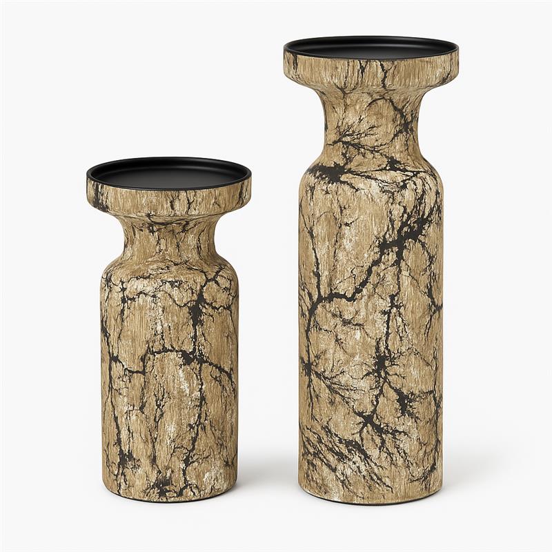 White Washed Crackle Holders
