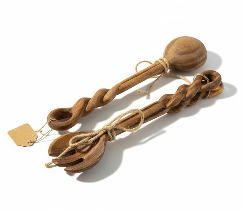 Wooden Decorative Spoon & Fork